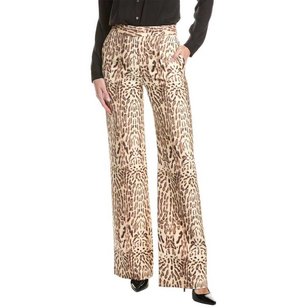 Adam Lippes Womens  Pintuck Wide Leg Wool Trouser, White